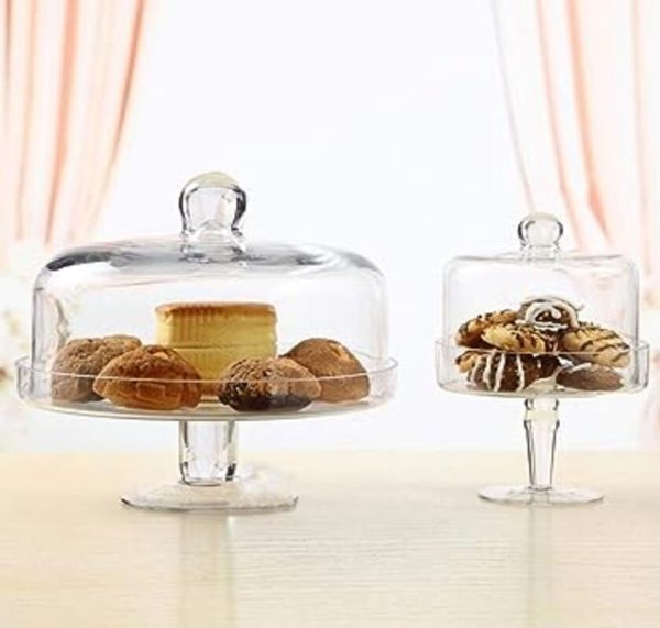 Storage Glass Tray Cake Stand Hotel Decoration Dessert Dome Chip