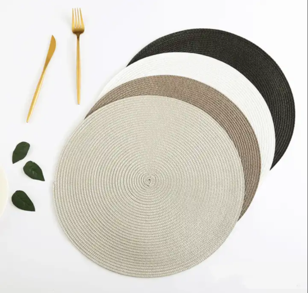 Kitchen Round Placemats Dining Table Mat Non-slip Pad Heat Insulation Waterproof Coaster Cup Placemat