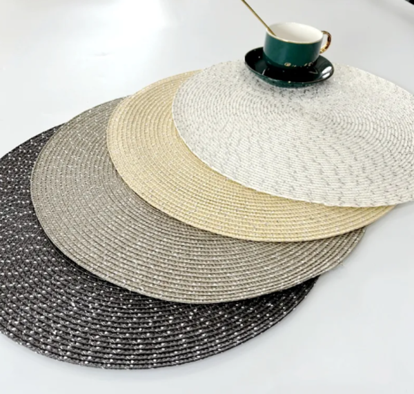 Kitchen Round Placemats Dining Table Mat Non-slip Pad Heat Insulation Waterproof Coaster Cup Placemat